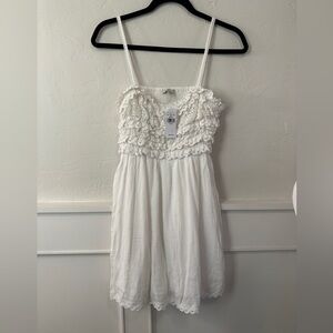 AE White Lace Ruffle Mini White Dress - BNWT